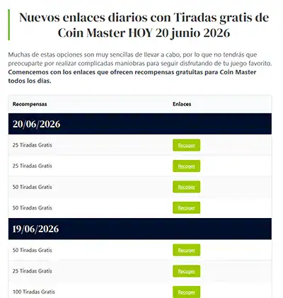 5 páginas que debes visitar si buscas tiradas gratis Coin Master 5 5 páginas que debes visitar si buscas tiradas gratis Coin Master